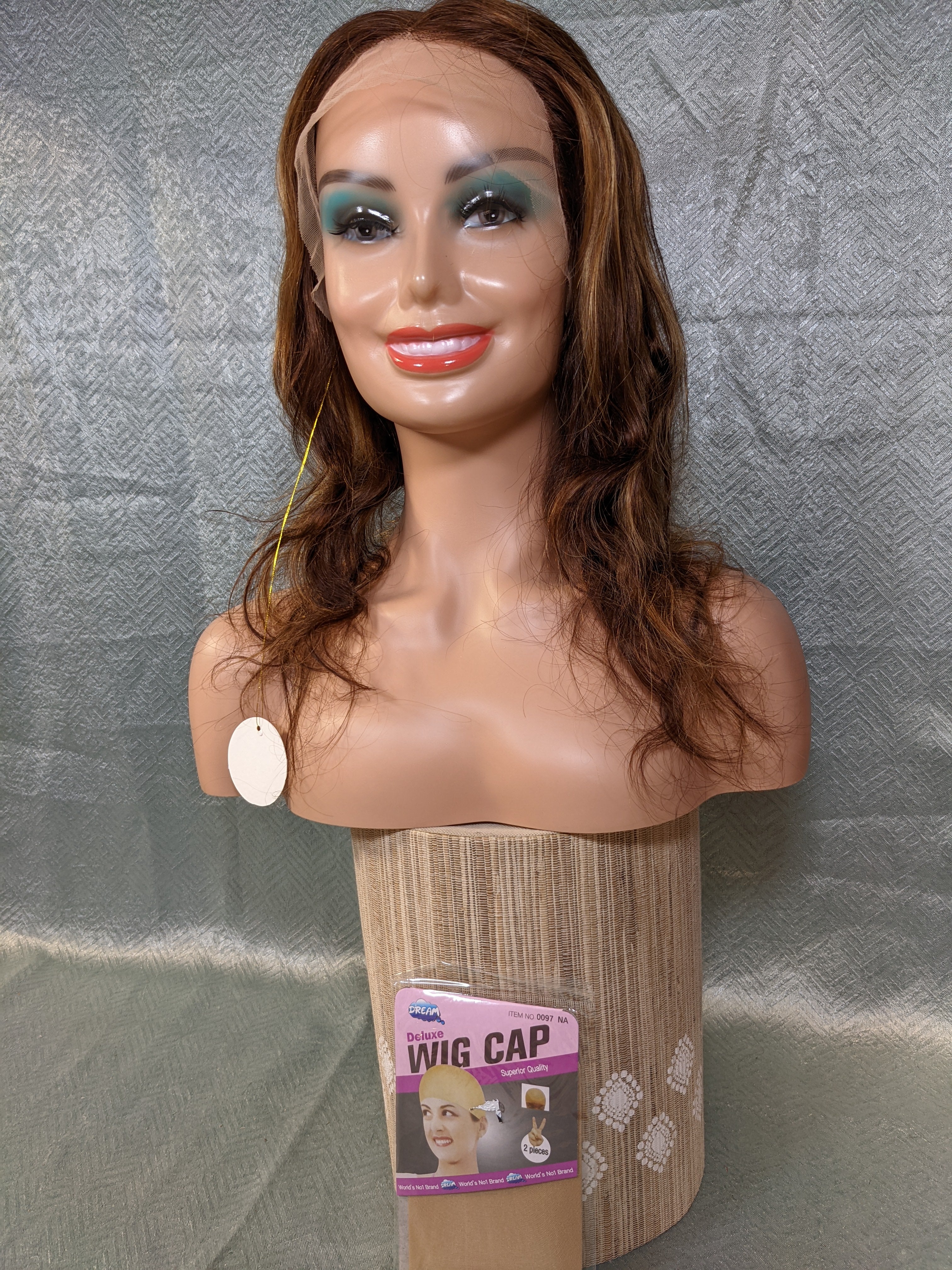 Long Human Hair Carmel Brown Wig Lace Front (7578823983342)